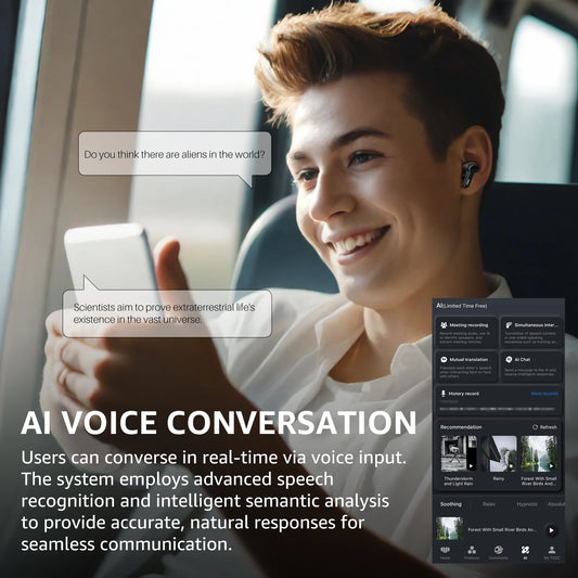 TOZO Color Pods Smart AI Translate Earbuds Wireless Blutooth 5.4 Earphones Noise Canceling Voice Translator Language Real Time