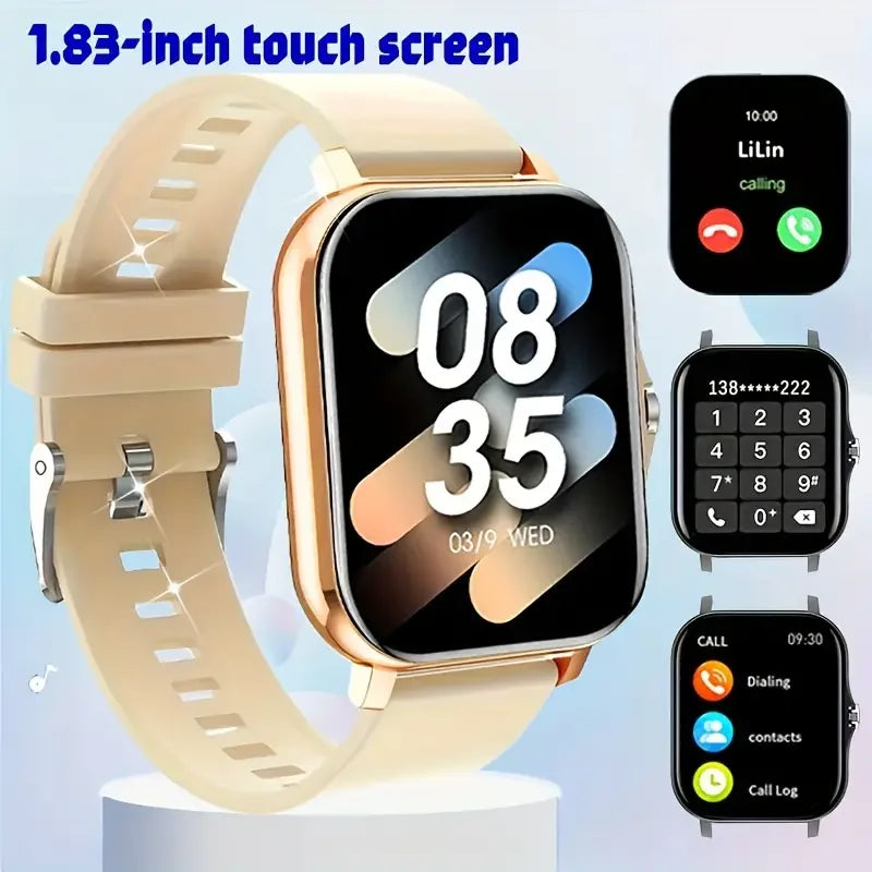 1.83-Inch Smartwatch for Men and Women - Wireless Calling, Music Playback, Weather Forecast, Call & App Notifications