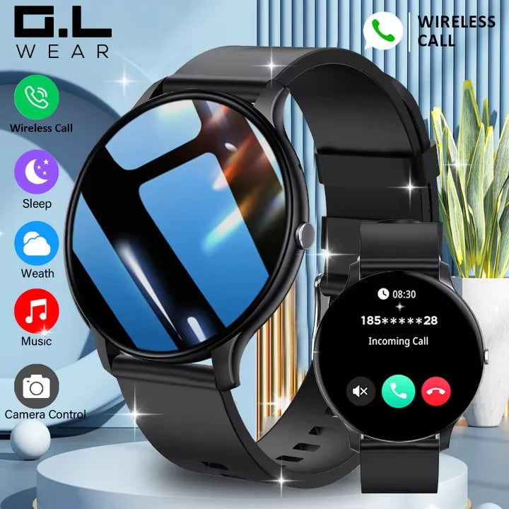 G.L Wear 2025 Women's Smartwatch Bluetooth Talk 1.46 Touch Screen Men's Smartwatch Health Monitoring IP68 Waterproof Fitness