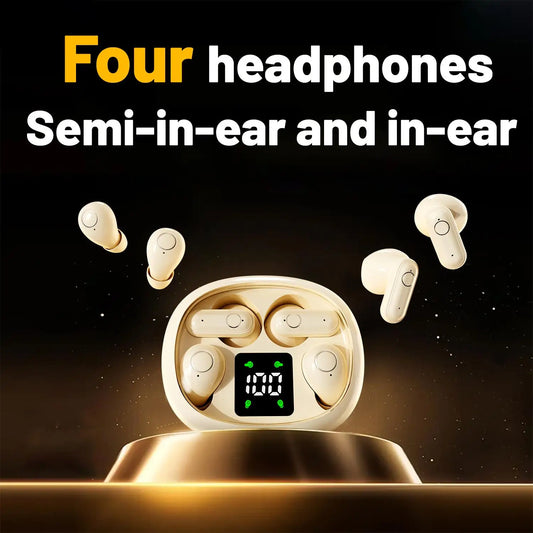 Mini Invisible Short Stem Bluetooth Earbuds 2 Pairs Waterproof Wireless Earphones with Mic for Sleep Sports Work