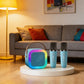 Mini Bluetooth Karaoke Speaker with Mic Portable LED Light Sound Box Music Player Family Singing Kids Gift