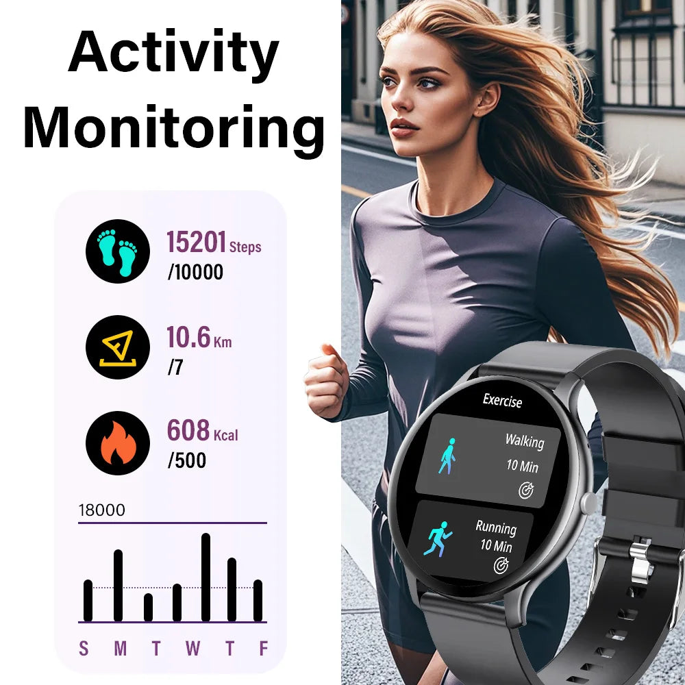 LAXASFIT 2025 Women's Smart Watch Bluetooth Talk 1.46 Touch Screen Health Monitoring IP68 Waterproof Men's Fitness Smartwatch