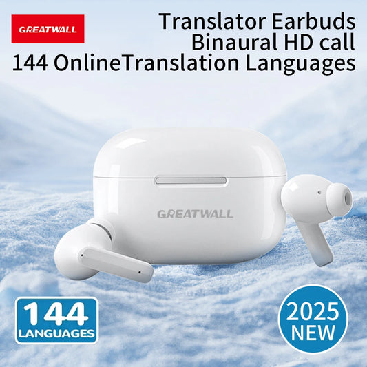 GREATWALL AI Translation Earphones, Classic Design In Ear Touch Wireless Earphones Music Game Sports Earphones Extra Long Batter