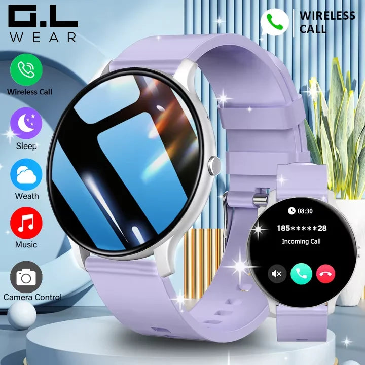G.L Wear 2025 Women's Smartwatch Bluetooth Talk 1.46 Touch Screen Men's Smartwatch Health Monitoring IP68 Waterproof Fitness