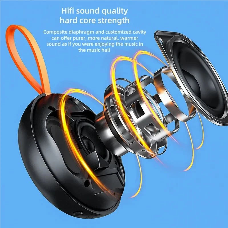 Mini Portable Speaker Bluetooth Magnetic Outdoor Waterproof Fabric Mesh Handle Super Magnet Function Audio Speakers