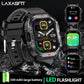 LAXASFIT New Smart Watch 2.01 Display Men Sports Watch LED Flashlight Bluetooth Call Health Monitor IP68 Waterproof Smart Watch