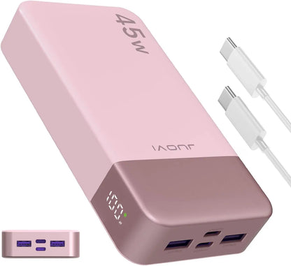 JUOVI 20000mah Power Bank 45W Fast Charging Battery Pack with LED Display for iPhone Android Laptop etc