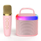 Mini Karaoke Machine，Portable Bluetooth Speaker with 2 Wireless Microphones,Birthday Gifts Suitable for Girls Aged 4 to 12
