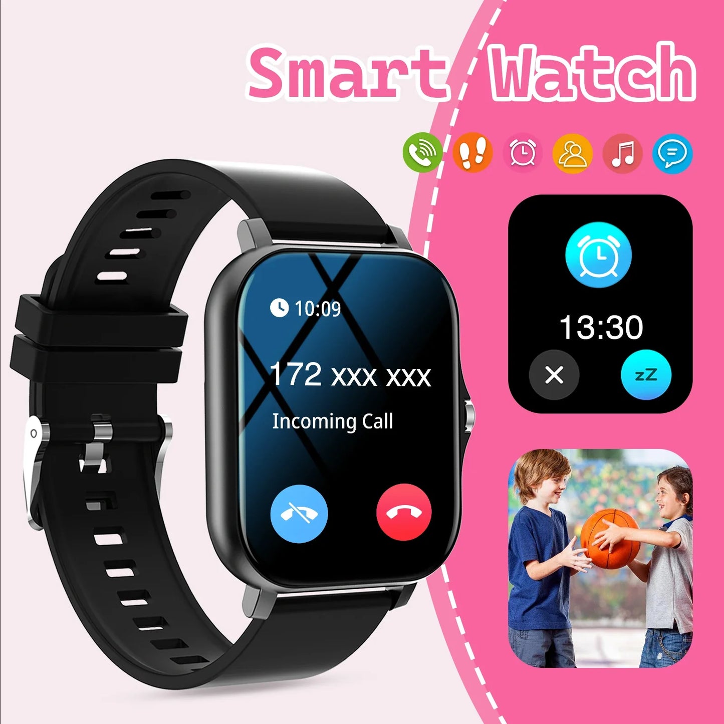 Kids' Smart Watch With Wireless Calling, Multi-Sport Modes,Sports Watch For Iphone/Android