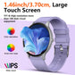 LAXASFIT 2025 Women's Smart Watch Bluetooth Talk 1.46 Touch Screen Health Monitoring IP68 Waterproof Men's Fitness Smartwatch
