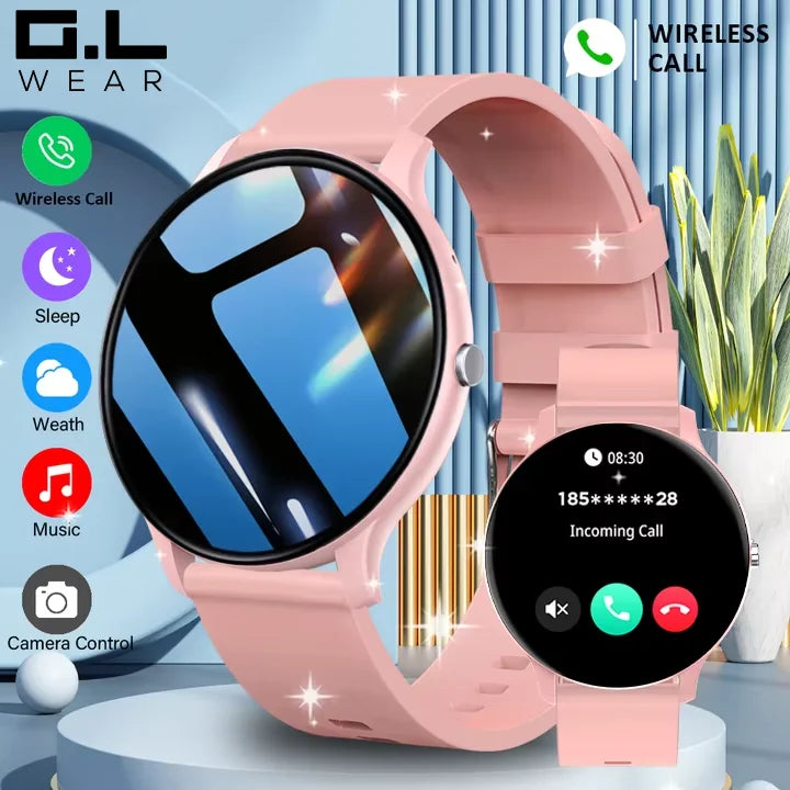G.L Wear 2025 Women's Smartwatch Bluetooth Talk 1.46 Touch Screen Men's Smartwatch Health Monitoring IP68 Waterproof Fitness