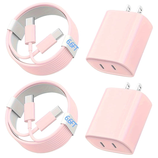 For iPhone16 Charger, 20W Dual Port USB C Charger With 6.6Ft Long USB C Charging Cable For IPhone 15 Pro Max/15 Pro/15/15 Plus