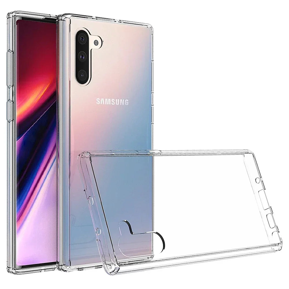 Soft TPU Frame + Transparent Hard PC Back Cover Shockproof Crystal Clear Phone Case For Samsung Galaxy Note 10 Pro Note10 Plus
