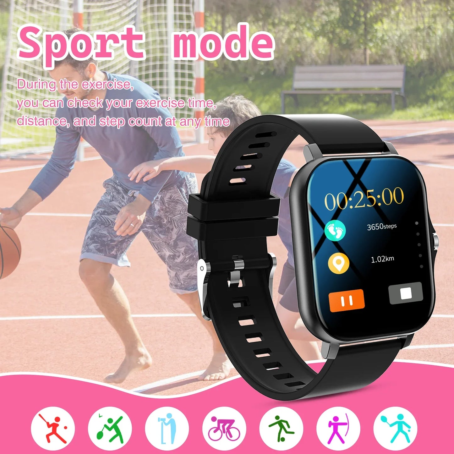 Kids' Smart Watch With Wireless Calling, Multi-Sport Modes,Sports Watch For Iphone/Android