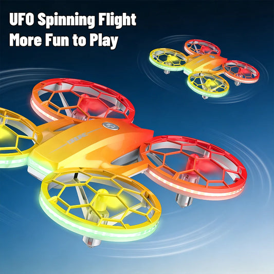 One Key Takeoff Landing RC Drone 2.4G Anti-Drop Mini Racing Quadcopter with Colorful LED Lights Kids Flying Gift Toy 2026 New