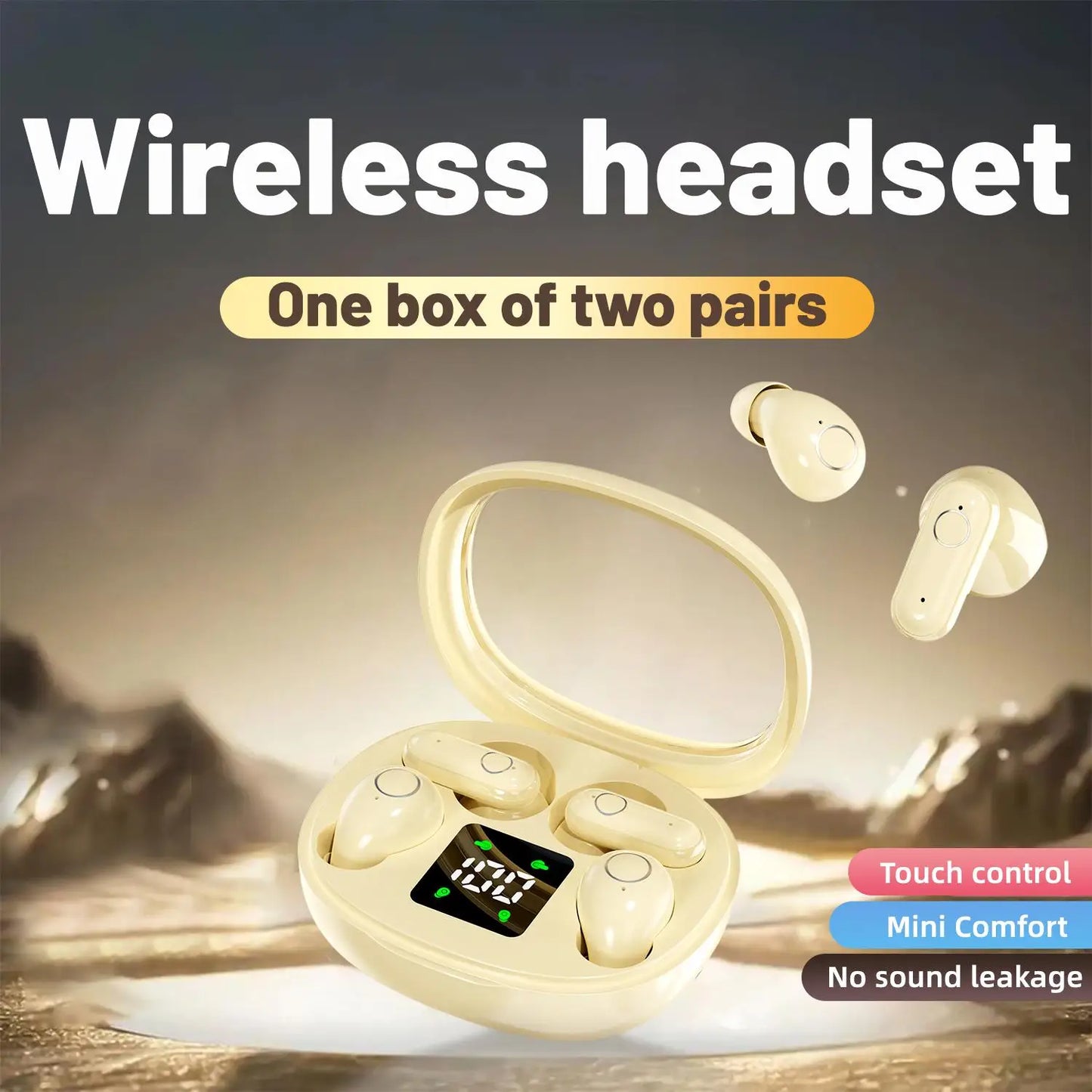Mini Invisible Short Stem Bluetooth Earbuds 2 Pairs Waterproof Wireless Earphones with Mic for Sleep Sports Work