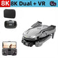 New V88 Drone VR 8K Professional HD Dual Camera WIFI Obstacle Avoidance Photography Optical Flow Foldable UAV Toys Holiday Gifts