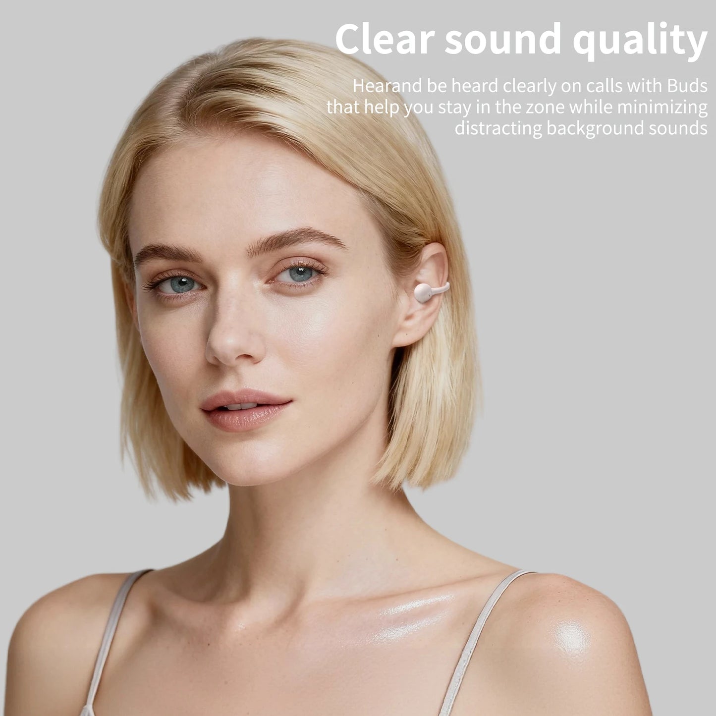 Ear Clip Wireless Bluetooth Earbuds, Crystal Clear Calls，Comfortable for Gym,  Cycling. Secure Fit, Stable for All-Day Use.