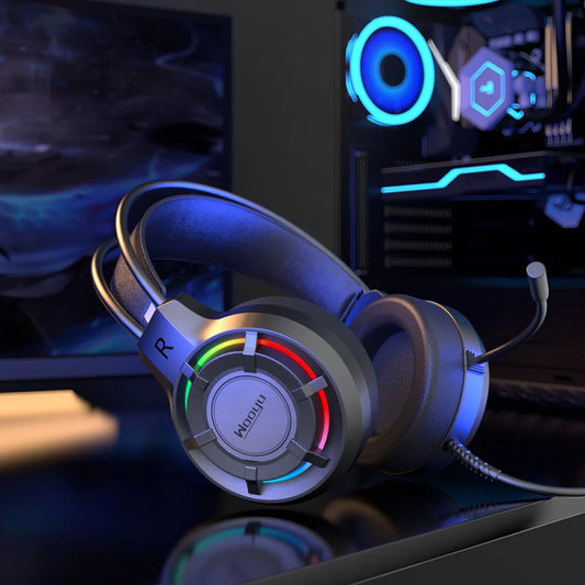 Wired Gaming Headset 7.1 Surround Over-Ear Headphone Noise Cancelling Deep Bass Stereo Headset with Mic for Computer PC