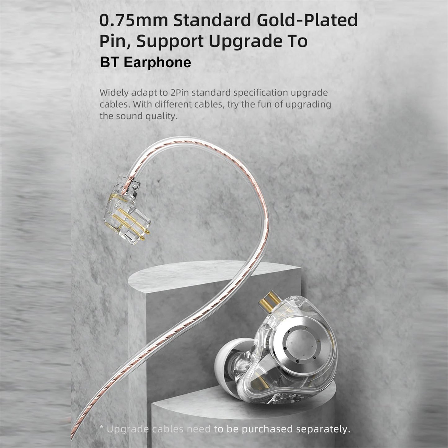 Comfortable In-Ear Stage Monitor Headphone Dual Magnetic Dynamic Unit Earphone Shock Bass Earbuds with 0.75mm Detachable Cable