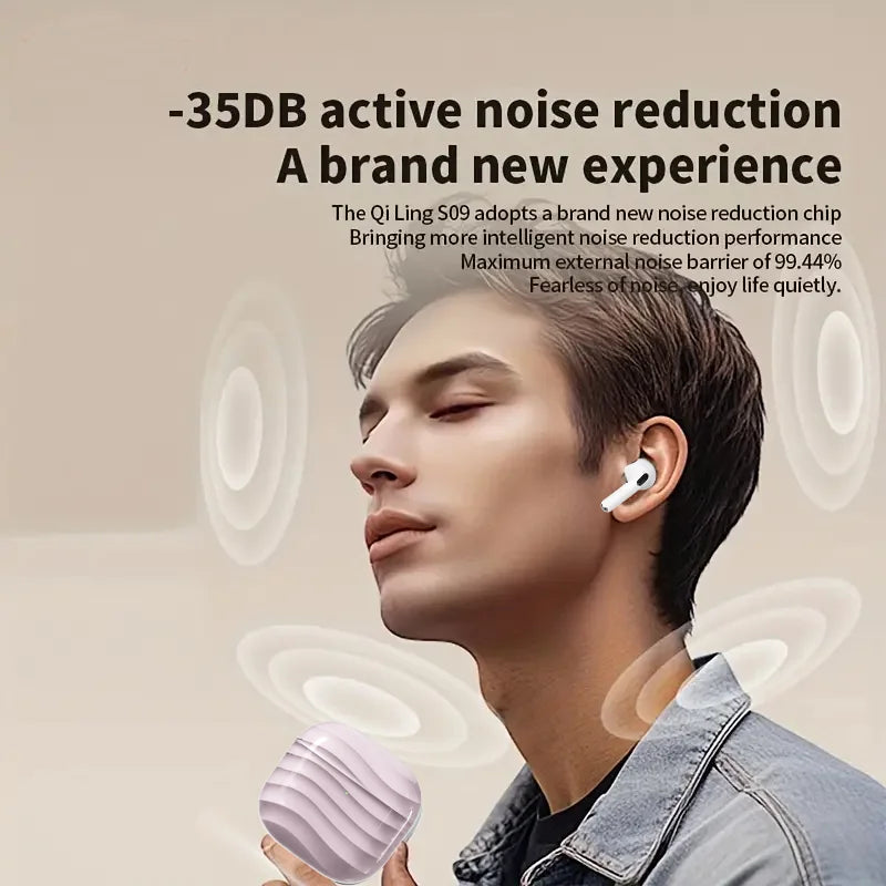 W&O T17-2 TWS Noise Reduction Earphone Bluetooth Headphones Wireless Headset HIFI Earbuds Extra Charging Case with Touch Screen