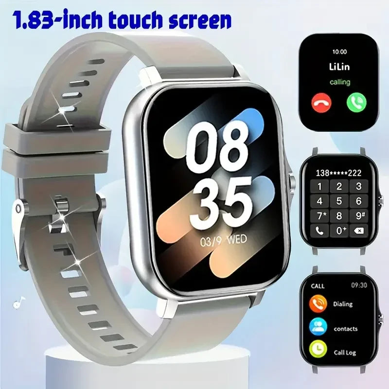 1.83-Inch Smartwatch for Men and Women - Wireless Calling, Music Playback, Weather Forecast, Call & App Notifications