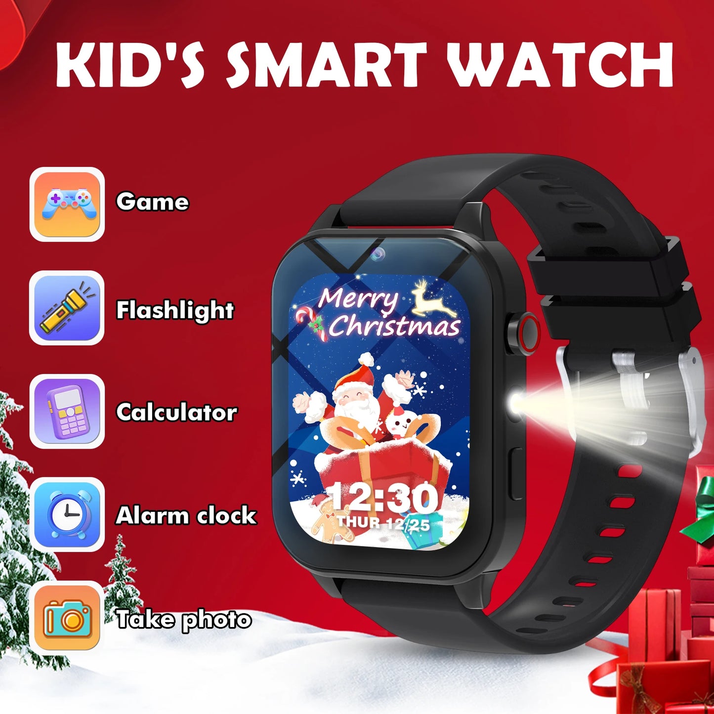 Kids Games Smart Watch 18 Games Camera Waterproof Flashlight Sleep Monitoring For Birthday Holiday Gift Boy Girl Children