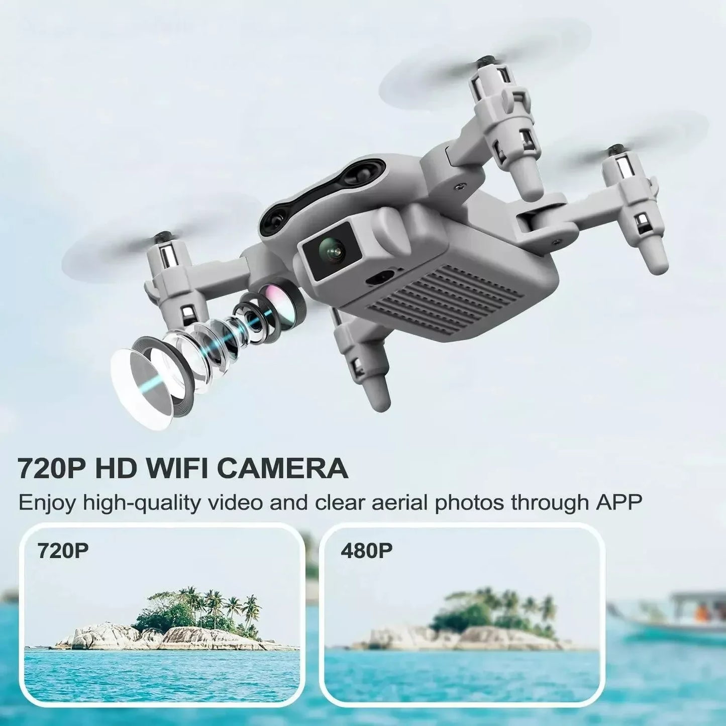 V9 Mini Drone For Kids Adults 720P HD FPV Camera, Foldable RC Quadcopter For Boys Girls With Altitude Hold, Headless Mode