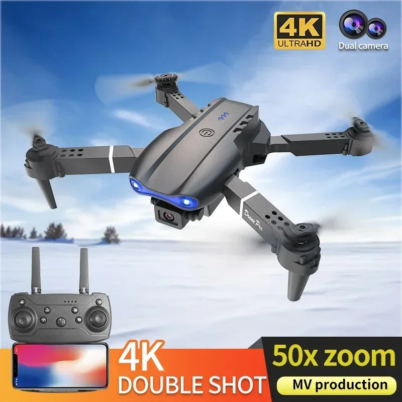 E99Pro 4K FPV Drone with 1080P Wide-Angle Camera, WiFi Real-Time Transmission, Foldable & Altitude Hold Upgrade Perfect Gift