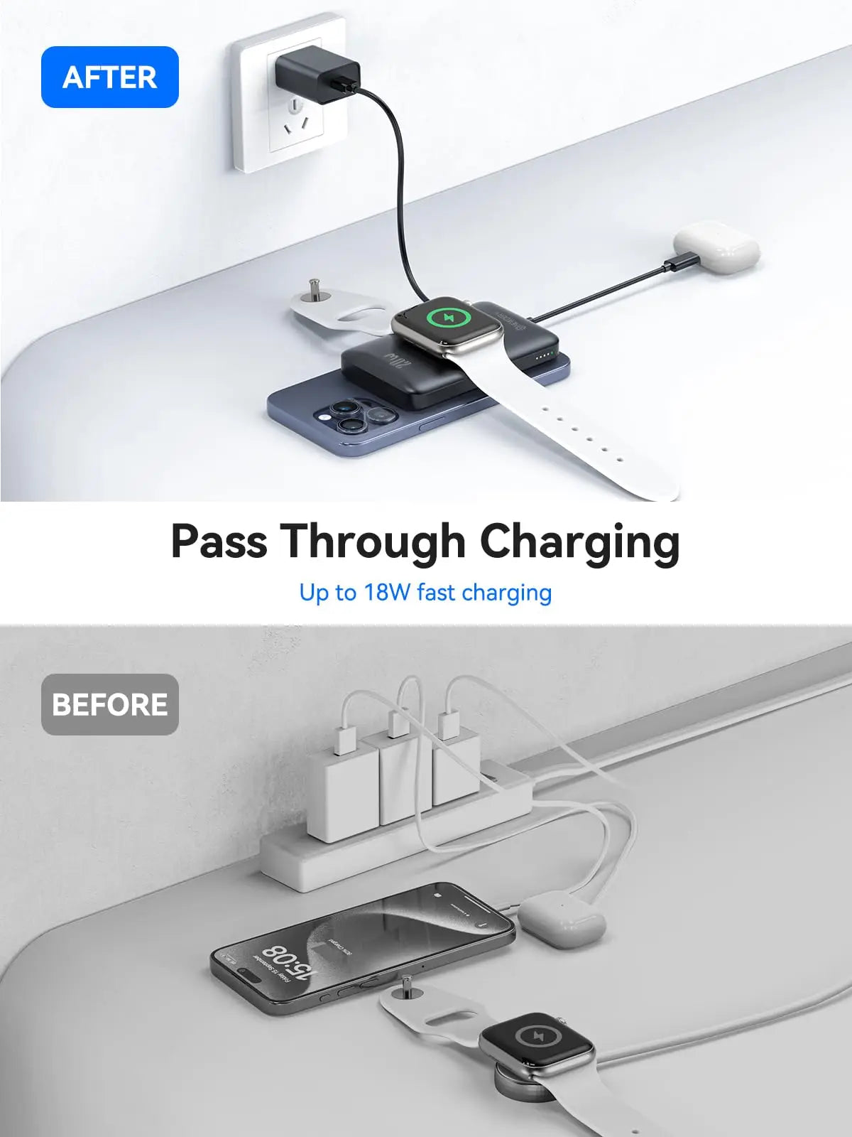 Magnetic Power bank 10000mAh Wireless Portable Charger For iPhone 17 16 15 14/Apple Watch 20W USB C Fast Charging Battery Pack