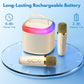 Mini Karaoke Machine，Portable Bluetooth Speaker with 2 Wireless Microphones,Birthday Gifts Suitable for Girls Aged 4 to 12