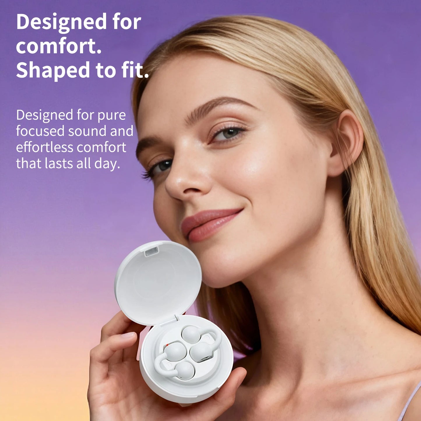 Ear Clip Wireless Bluetooth Earbuds, Crystal Clear Calls，Comfortable for Gym,  Cycling. Secure Fit, Stable for All-Day Use.