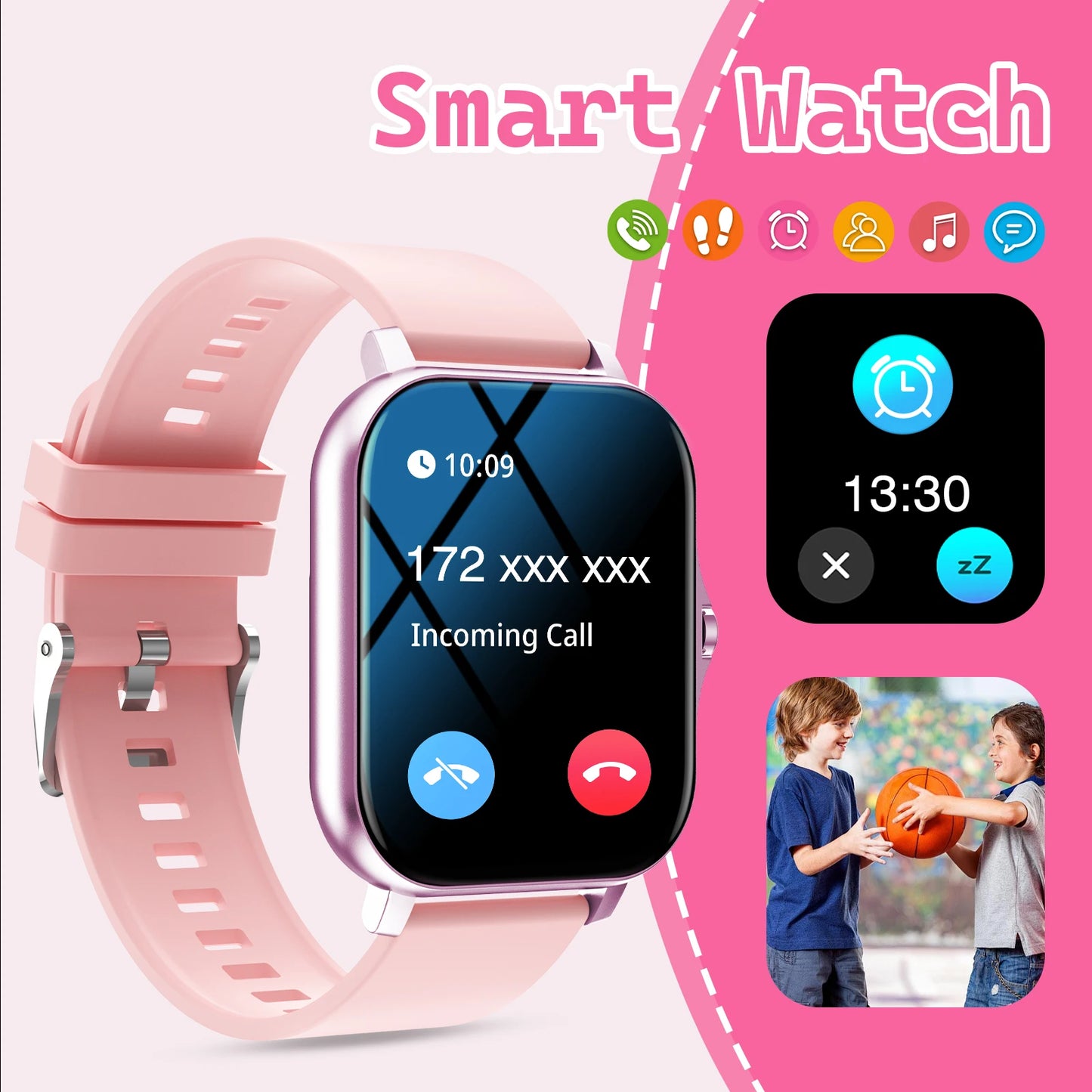 Kids' Smart Watch With Wireless Calling, Multi-Sport Modes,Sports Watch For Iphone/Android