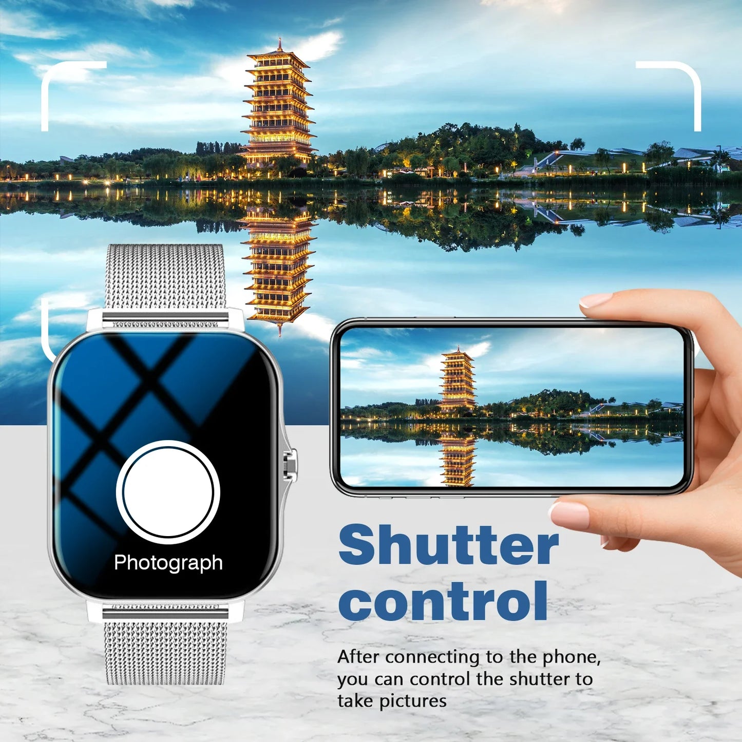 1.83-Inch Smartwatch for Men and Women - Wireless Calling, Music Playback, Weather Forecast, Call & App Notifications