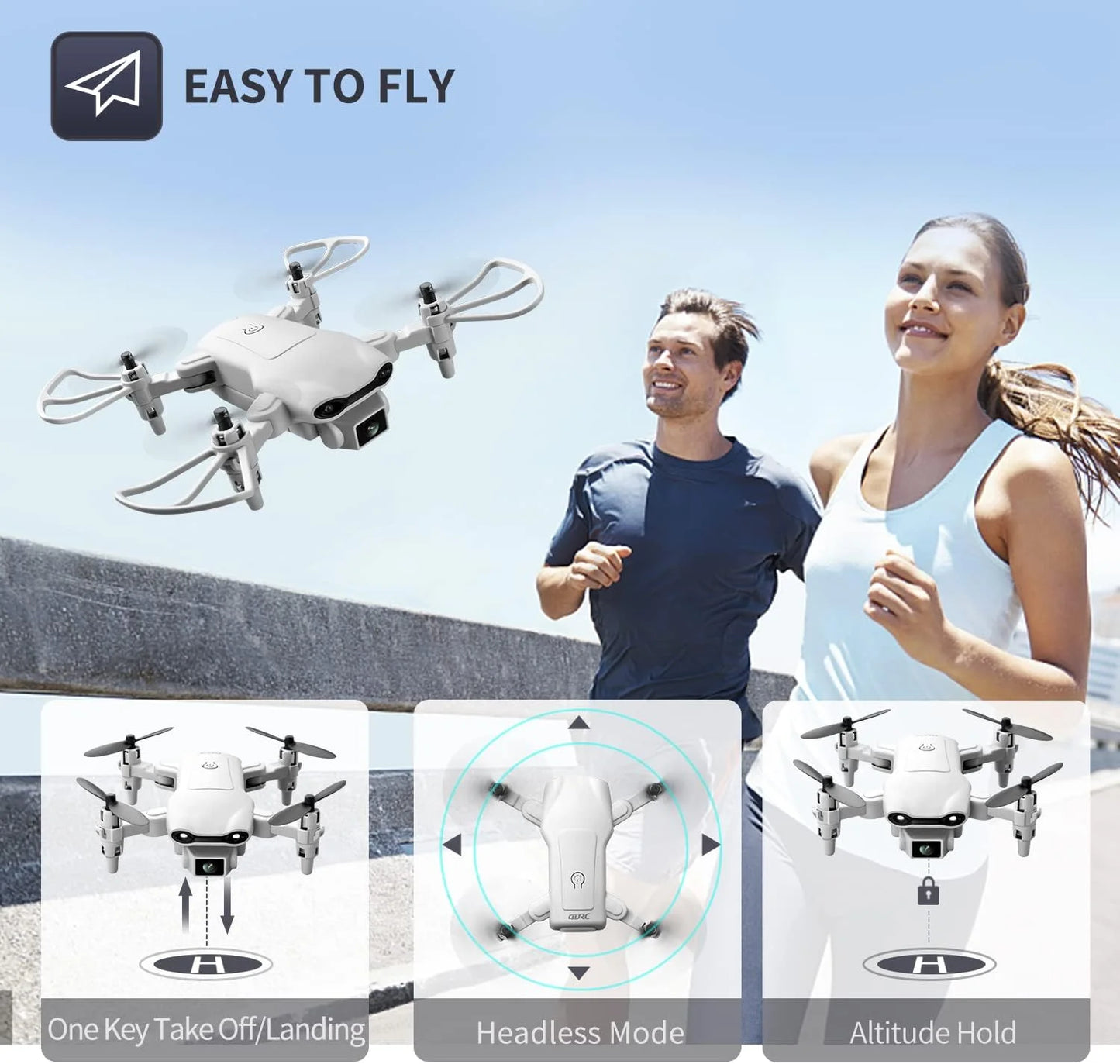 4DRC V9 Mini Drone with 4K 1080P HD Camera WiFi FPV RC Drones Air Pressure Altitude Hold Foldable Quadcopter Dron Gift Toys Gray