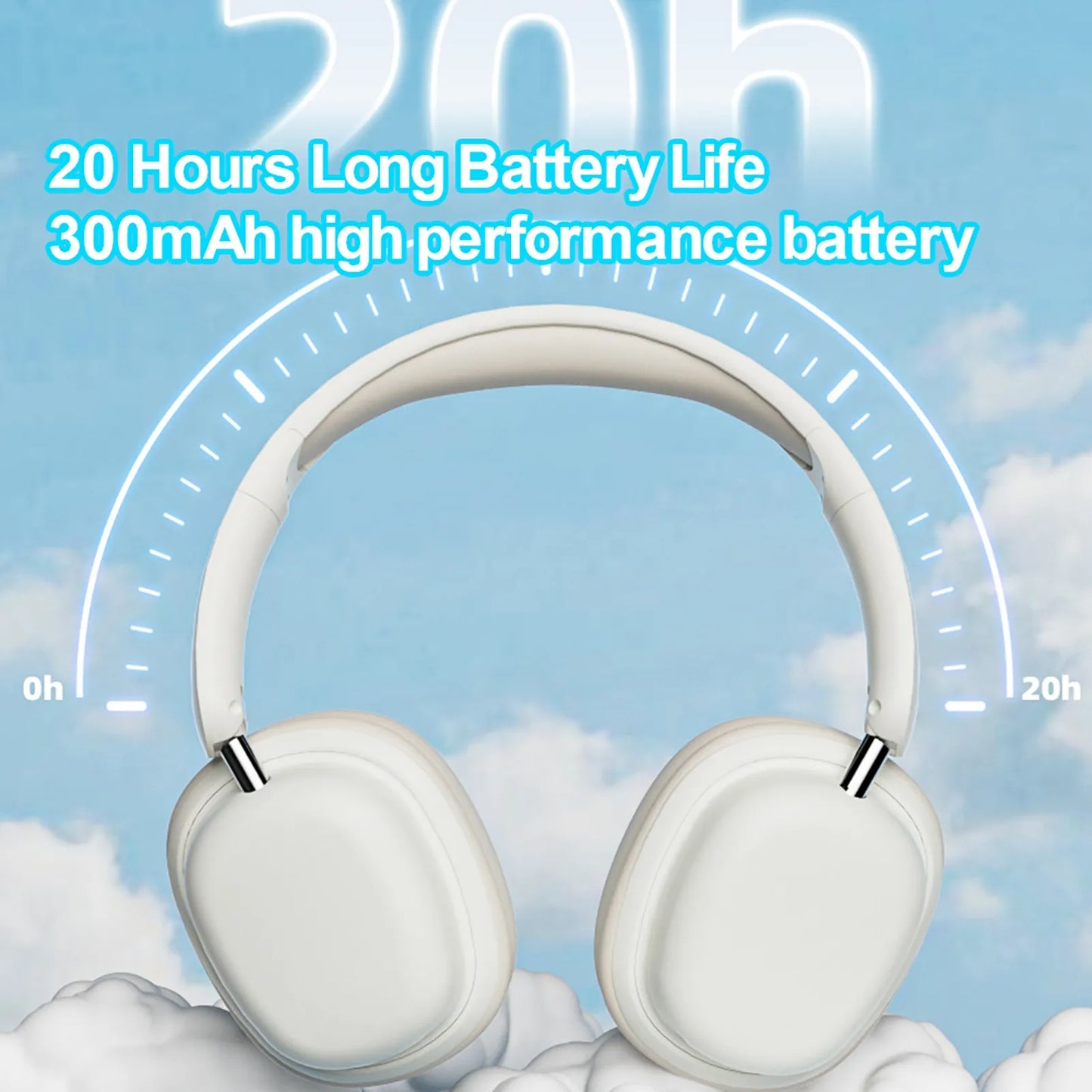 Over Ear Headphone Wireless Gaming Headset BT5.3 Over Ear Headphone with Mic 3.5mm Foldable Earphone Wireless PC Headset