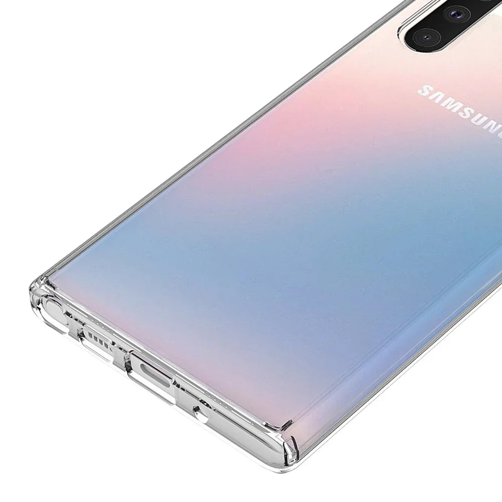 Soft TPU Frame + Transparent Hard PC Back Cover Shockproof Crystal Clear Phone Case For Samsung Galaxy Note 10 Pro Note10 Plus