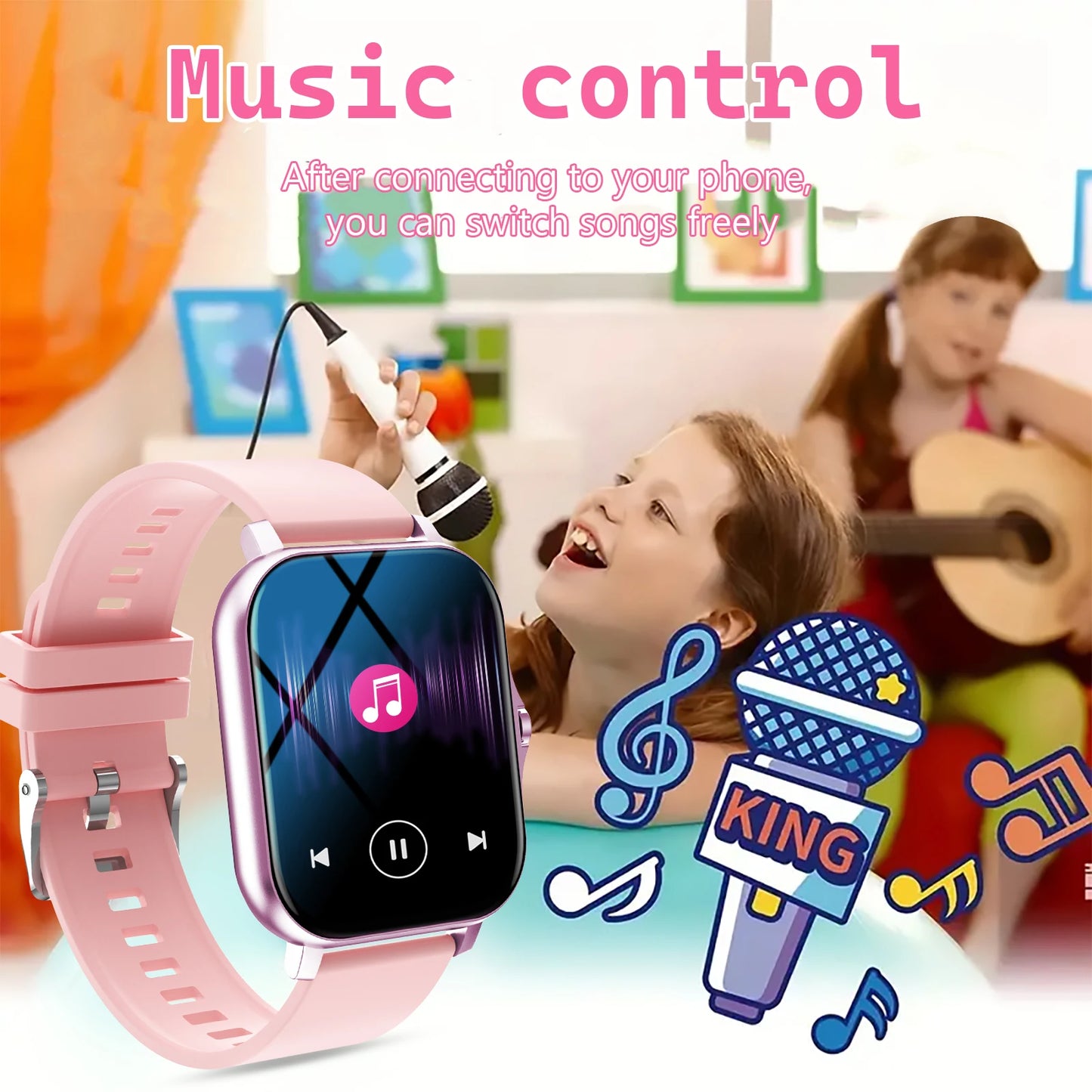 Kids' Smart Watch With Wireless Calling, Multi-Sport Modes,Sports Watch For Iphone/Android