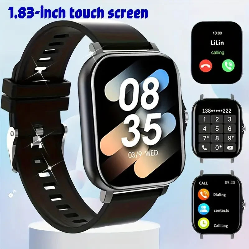 1.83-Inch Smartwatch for Men and Women - Wireless Calling, Music Playback, Weather Forecast, Call & App Notifications