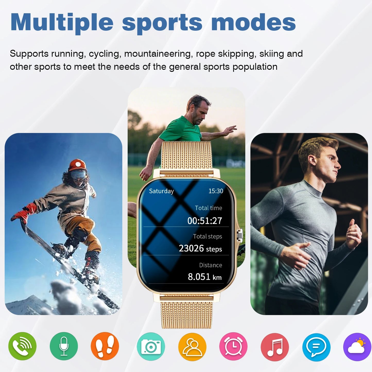 1.83-Inch Smartwatch for Men and Women - Wireless Calling, Music Playback, Weather Forecast, Call & App Notifications