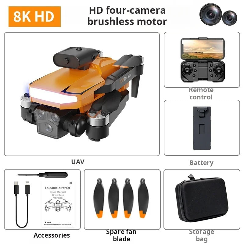 P18 Drone Brushless Motor 8K 5G HD Triple Camera Optical Flow Positioning GPS Obstacle Avoidance RC Quadcopter Toys Gift