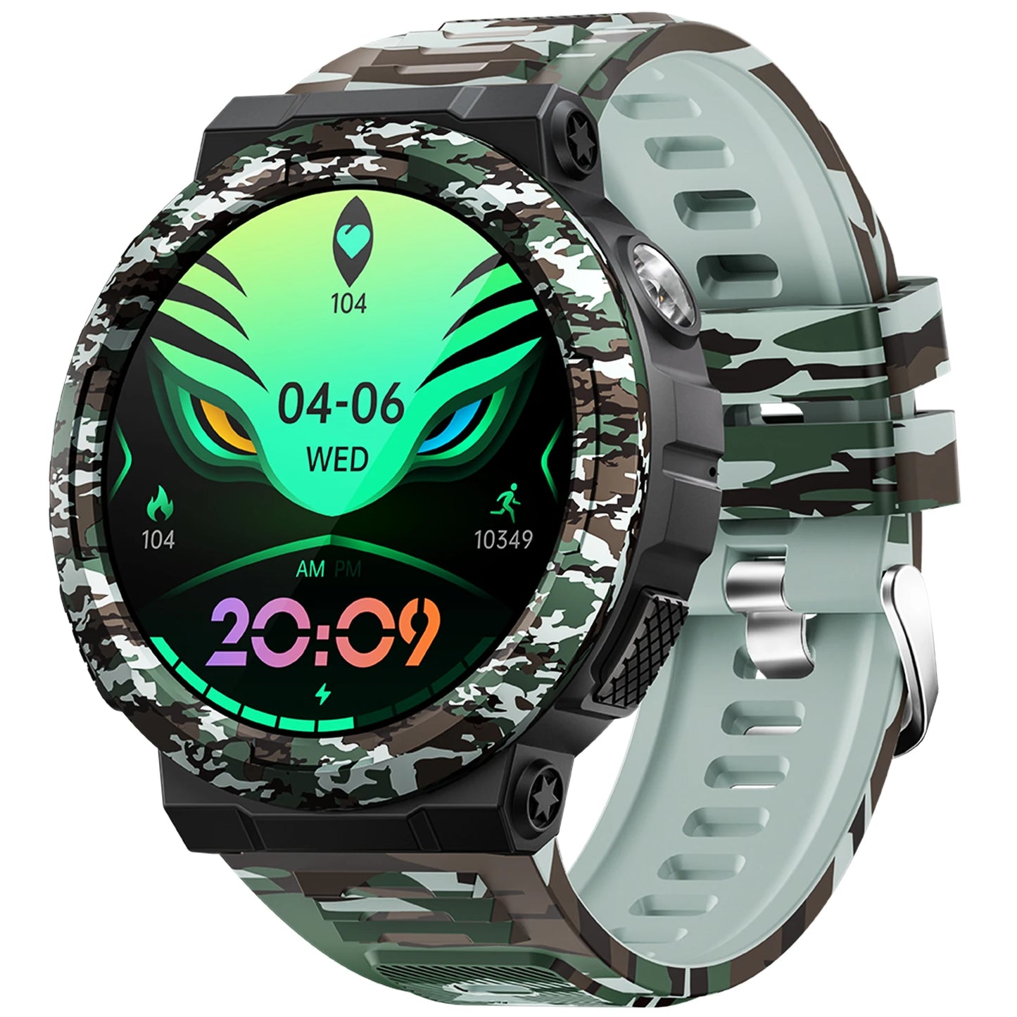 EIGIIS Smart Watch for Men with LED Flashlight 100+Sport Modes 3ATM Waterproof Fitness Tracker with Sleep Heart Rate Monitor