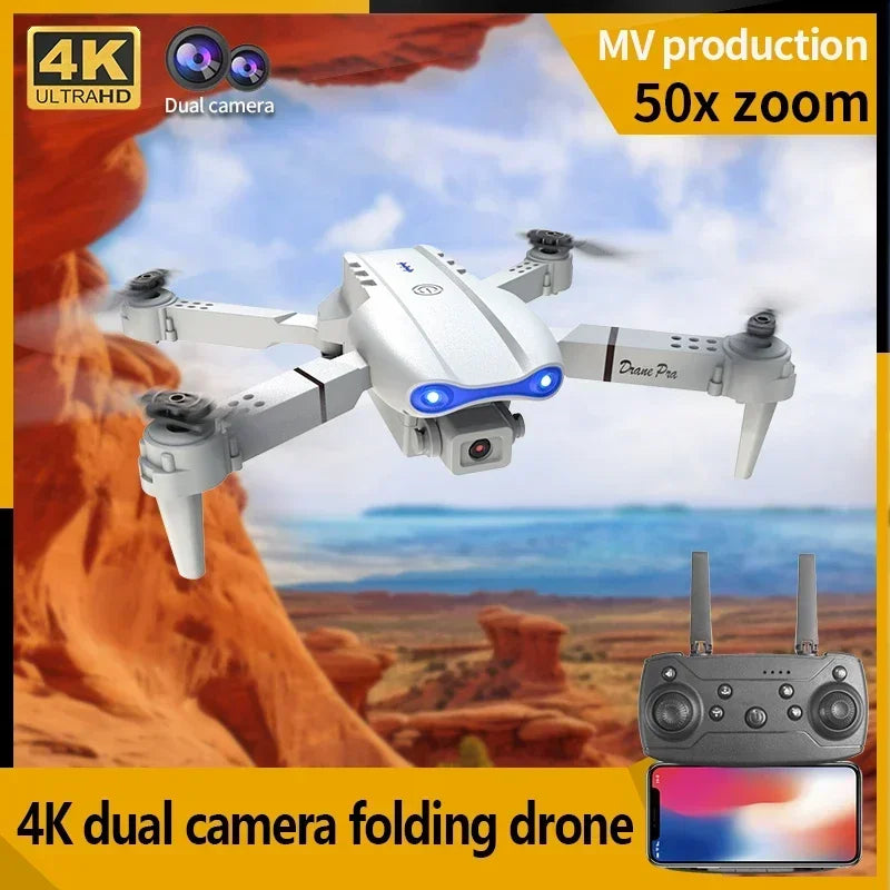 E99Pro 4K FPV Drone with 1080P Wide-Angle Camera, WiFi Real-Time Transmission, Foldable & Altitude Hold Upgrade Perfect Gift