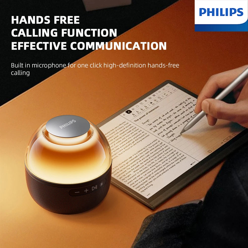 Philips TAS2009 Smart Wireless Bluetooth Speaker Convenient Home 360 ° Surround Sound Audio with Colorful Light for Office Home