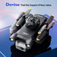 Mini V30 WiFi FPV Drone With 4K HD Dual Camera Obstacle Avoidance Drones Foldable RC Quadcopter Gift for Adults Kid Black Grey
