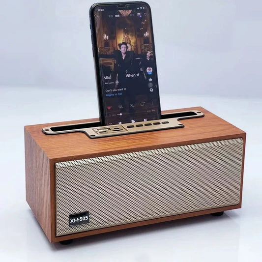 Multifunctional Wooden Bluetooth Speaker TWS Wireless Subwoofer Remote Sound System Portable Home Theater caixa de som FM Radio