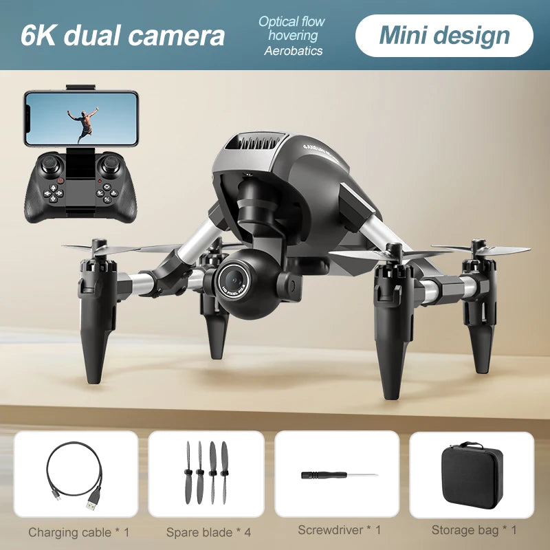 V42 Mini Drone Alloy Architecture 8K HD Dual Camera WIFI FPV Quadcopter Remote Control Unmanned Toy's Gift