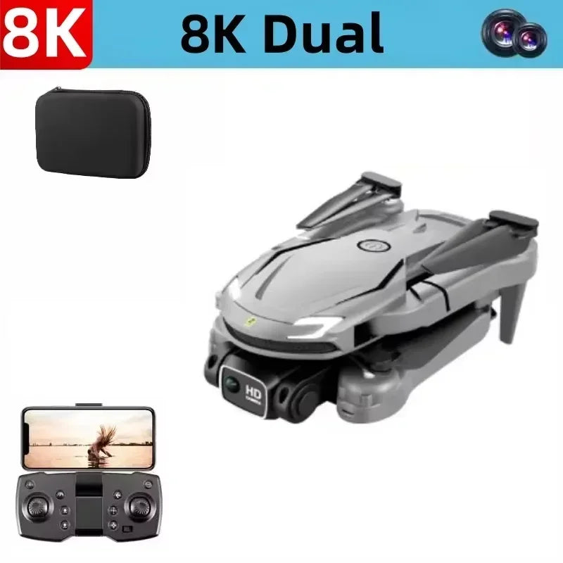 New V88 Drone VR 8K Professional HD Dual Camera WIFI Obstacle Avoidance Photography Optical Flow Foldable UAV Toys Holiday Gifts