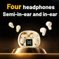 Mini Invisible Short Stem Bluetooth Earbuds 2 Pairs Waterproof Wireless Earphones with Mic for Sleep Sports Work