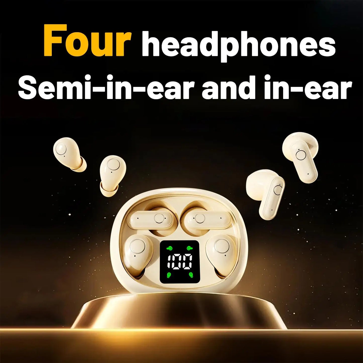 Mini Invisible Short Stem Bluetooth Earbuds 2 Pairs Waterproof Wireless Earphones with Mic for Sleep Sports Work